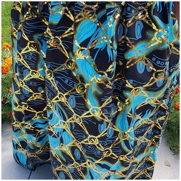 Sequins Ankara Dress Preorder - Picture 2 of 8